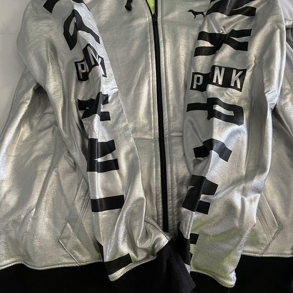 VS Pink Limited Edition metallic hoodie jacket - Picture 2 of 5